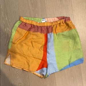 Vitamin A Orange and Green High Waist Shorts